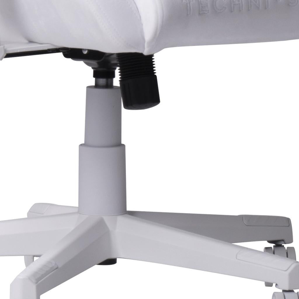 White Velvet Gaming Chair | Swivel Rolling, Plush Luxe Comfort
