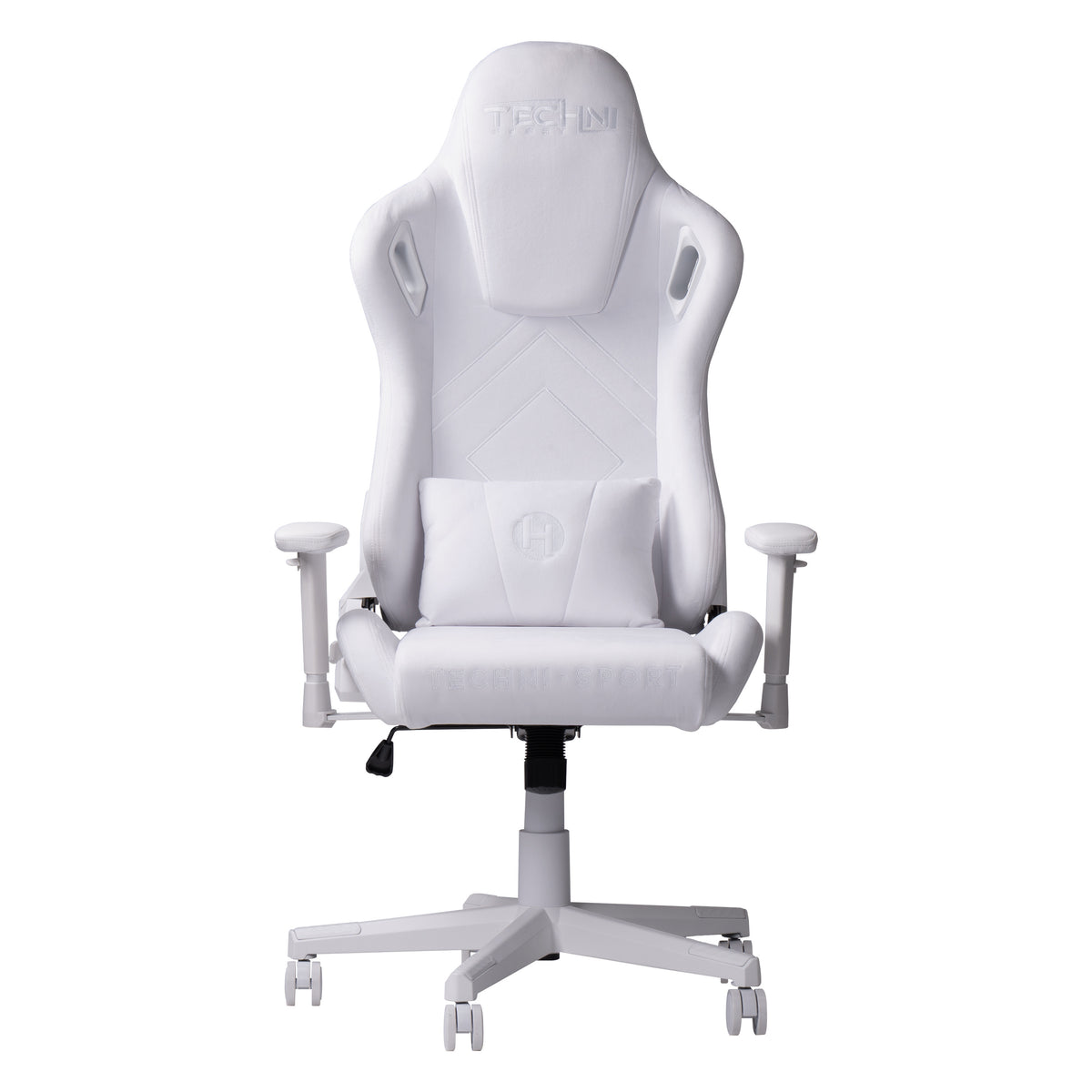 White Velvet Gaming Chair | Swivel Rolling, Plush Luxe Comfort
