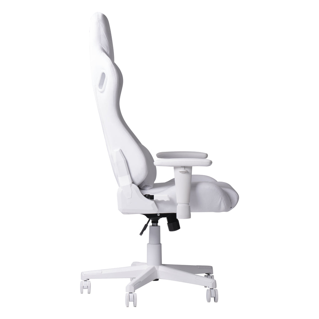White Velvet Gaming Chair | Swivel Rolling, Plush Luxe Comfort