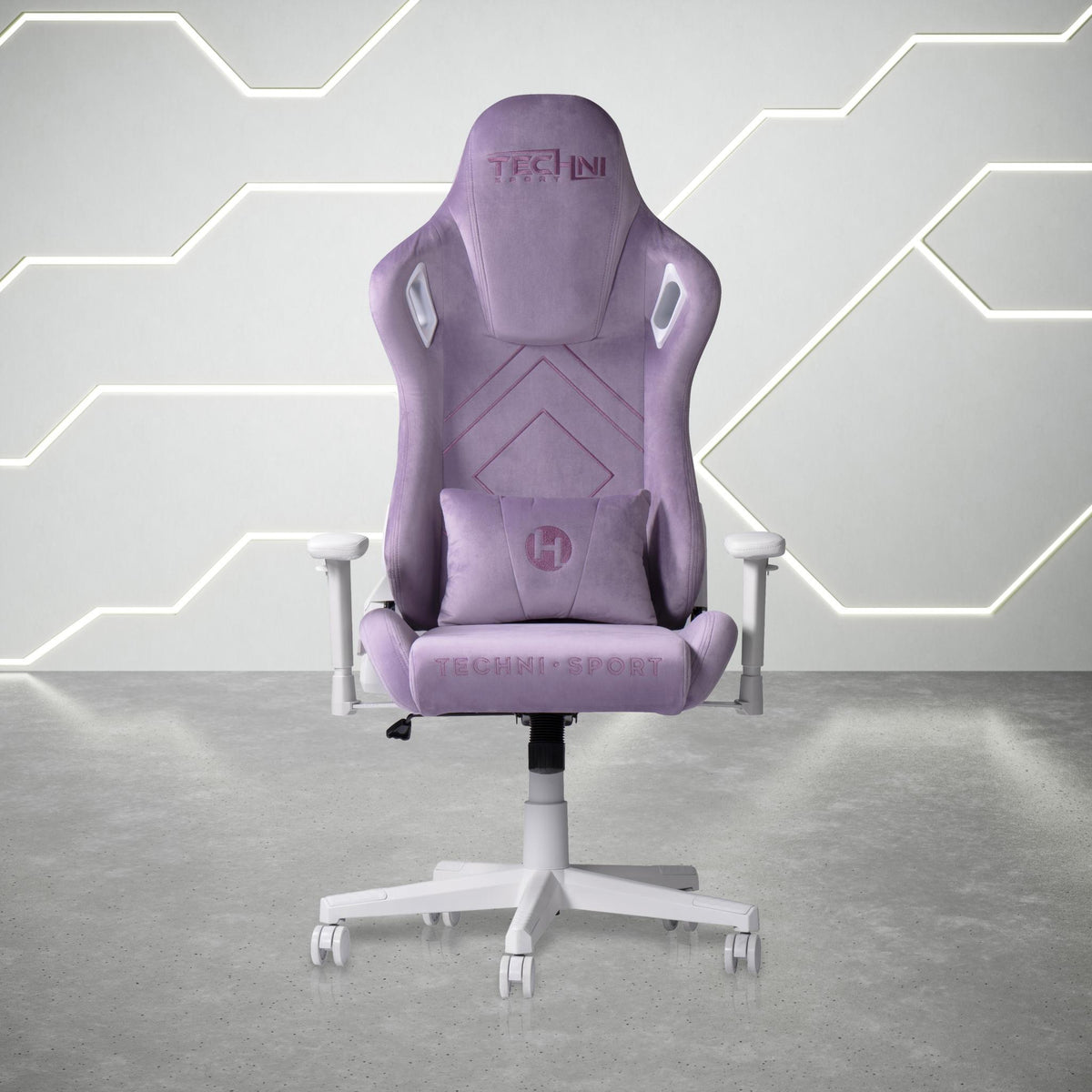 Purple & White Velvet Gaming Chair | Swivel Rolling, Plush Regal Style