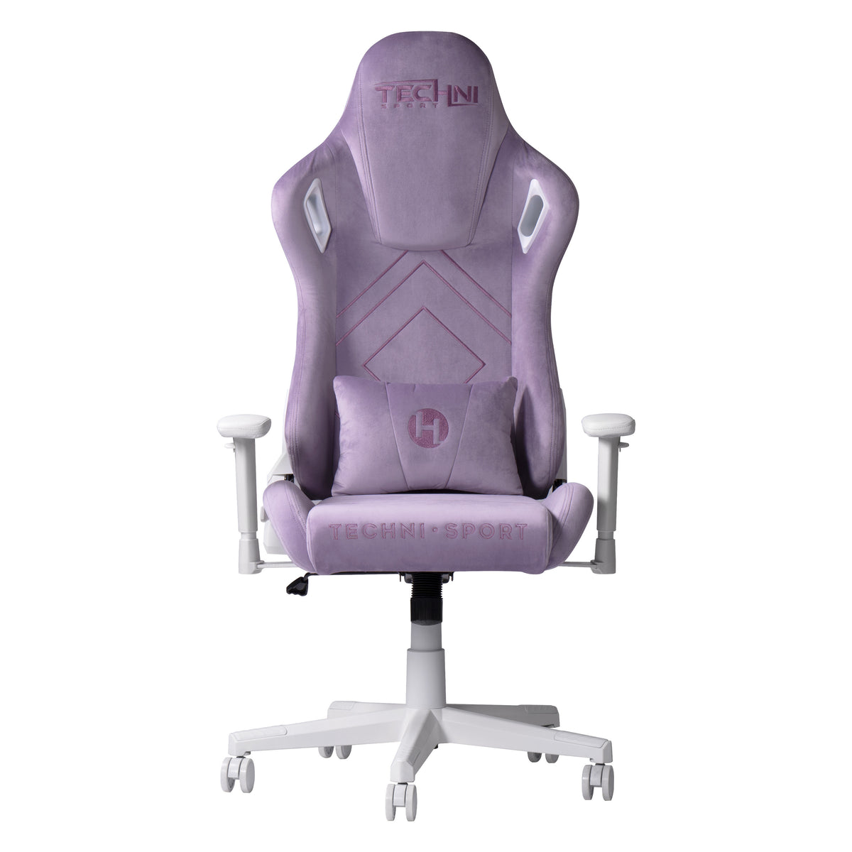 Purple & White Velvet Gaming Chair | Swivel Rolling, Plush Regal Style