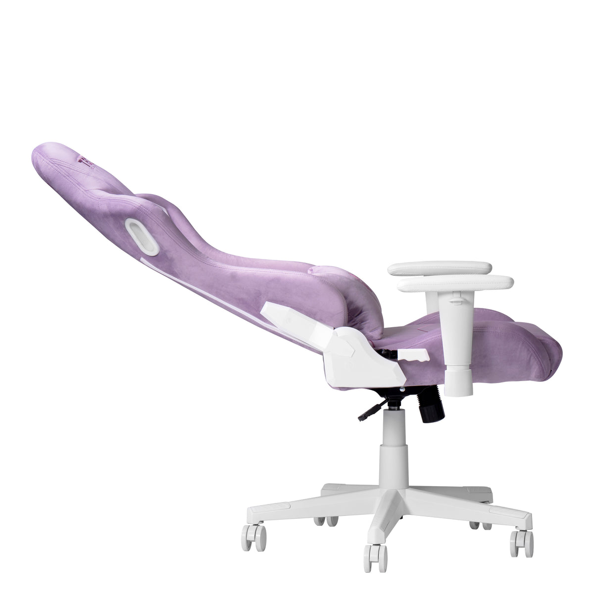 Purple & White Velvet Gaming Chair | Swivel Rolling, Plush Regal Style