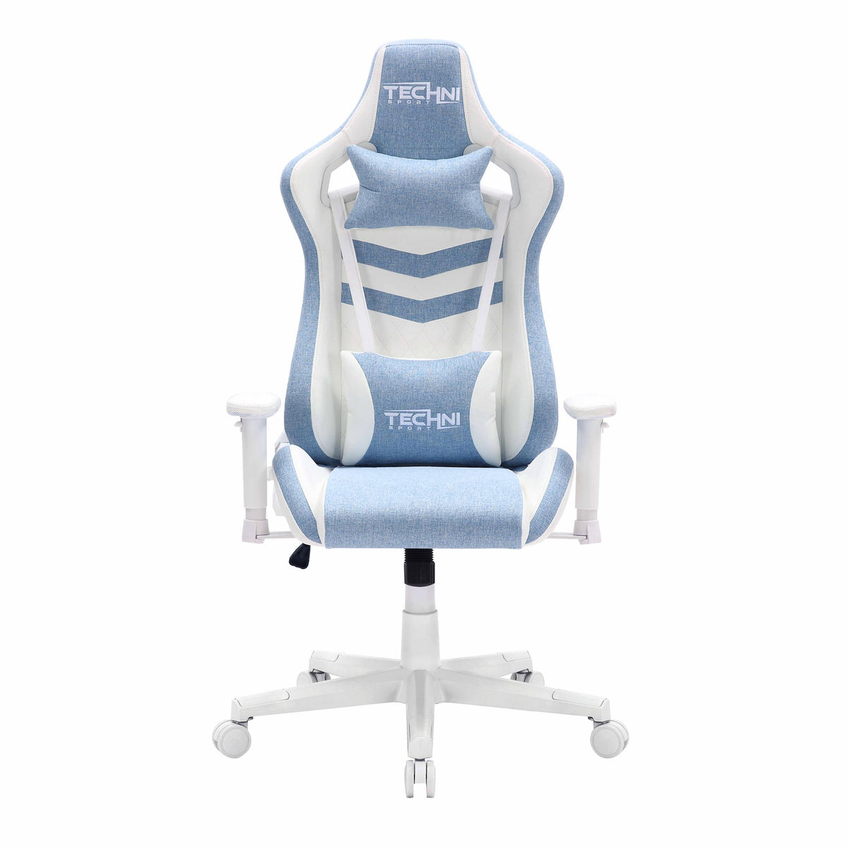 Blue & White Gaming Chair | Swivel Rolling, Cool Modern Design
