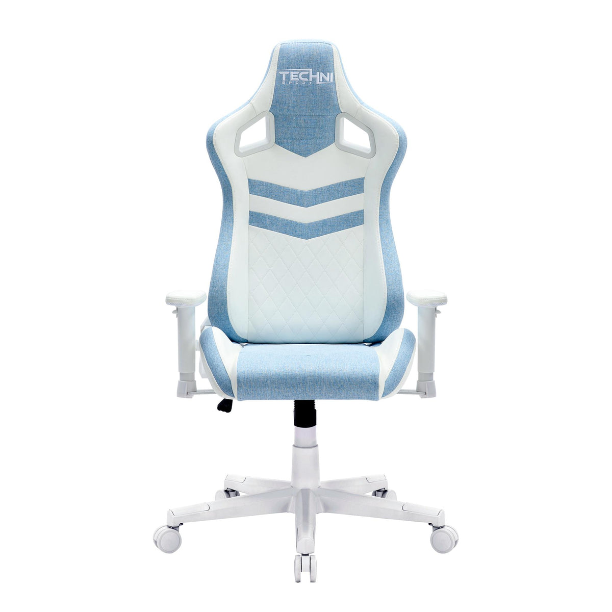 Blue & White Gaming Chair | Swivel Rolling, Cool Modern Design