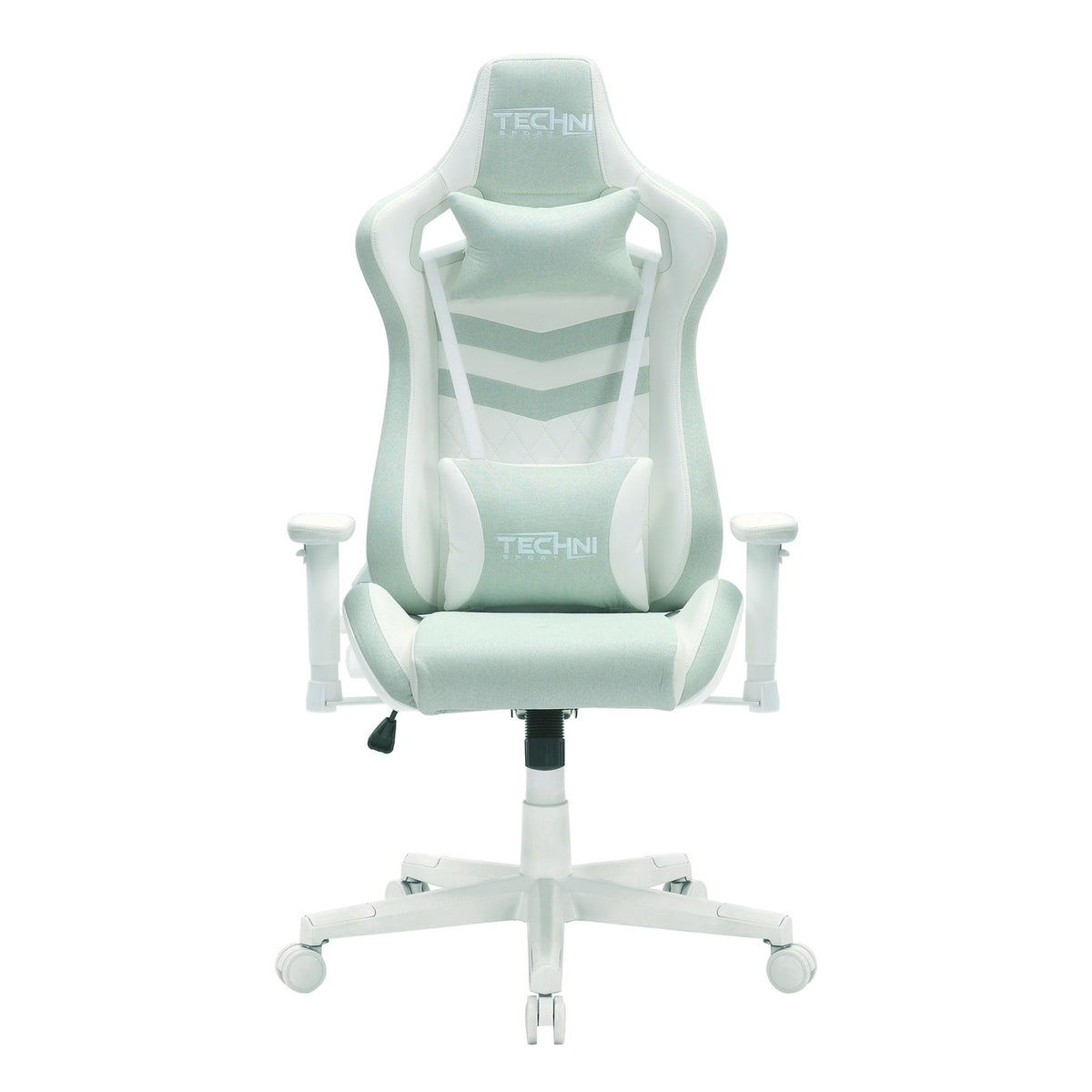 Mint Green & White Gaming Chair | Swivel Rolling, Fresh Cool Tones