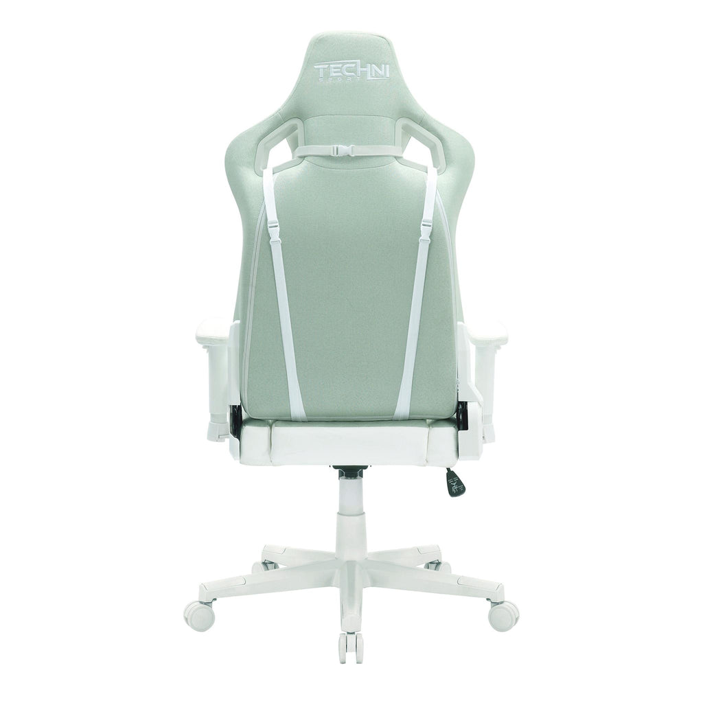 Mint Green & White Gaming Chair | Swivel Rolling, Fresh Cool Tones