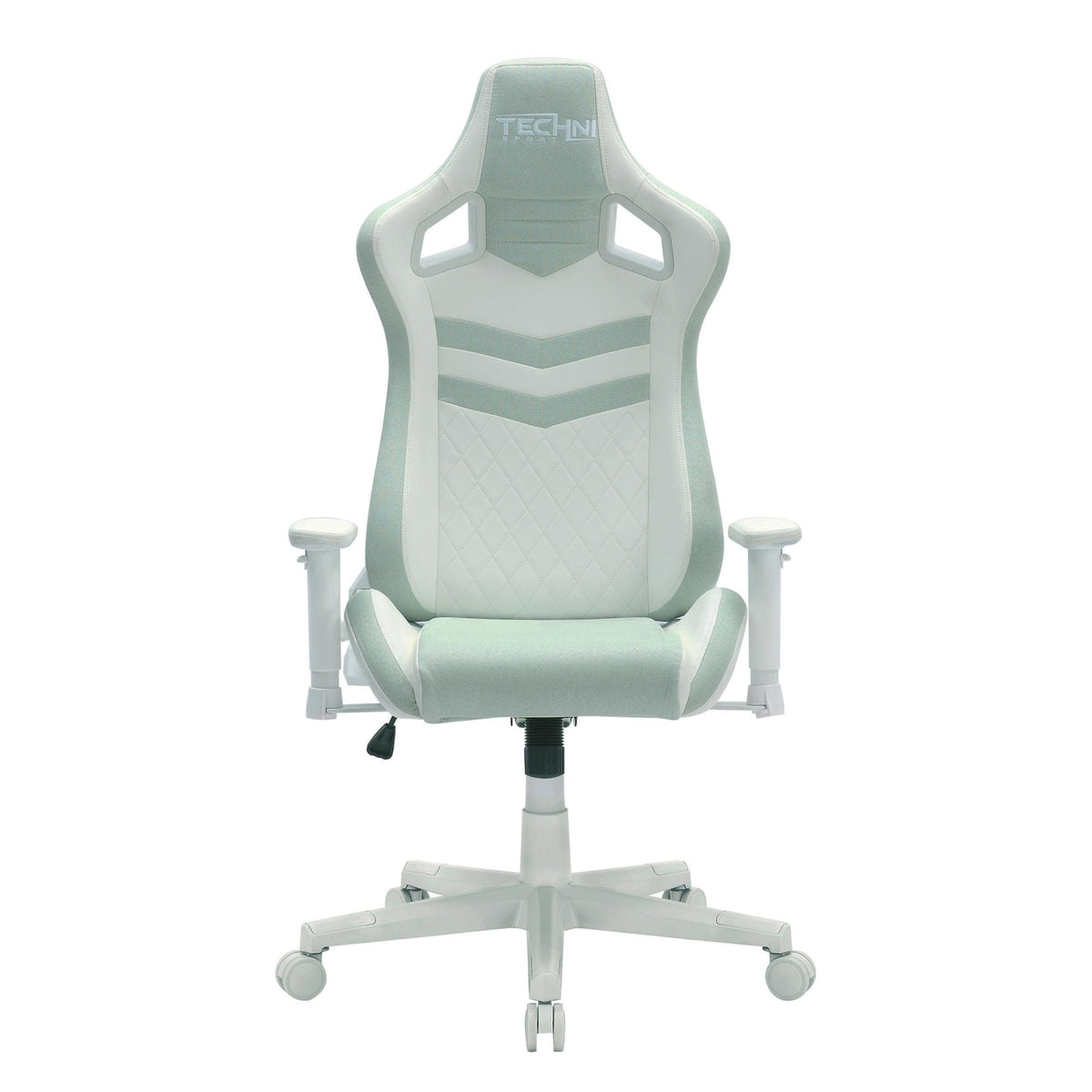 Mint Green & White Gaming Chair | Swivel Rolling, Fresh Cool Tones