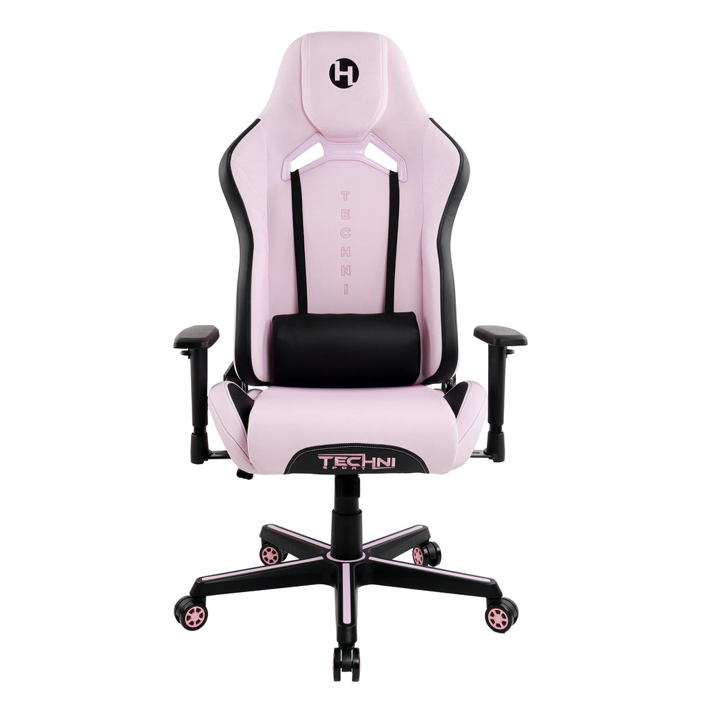Pink & Black Gaming Chair | Swivel Rolling, Bold Feminine Style