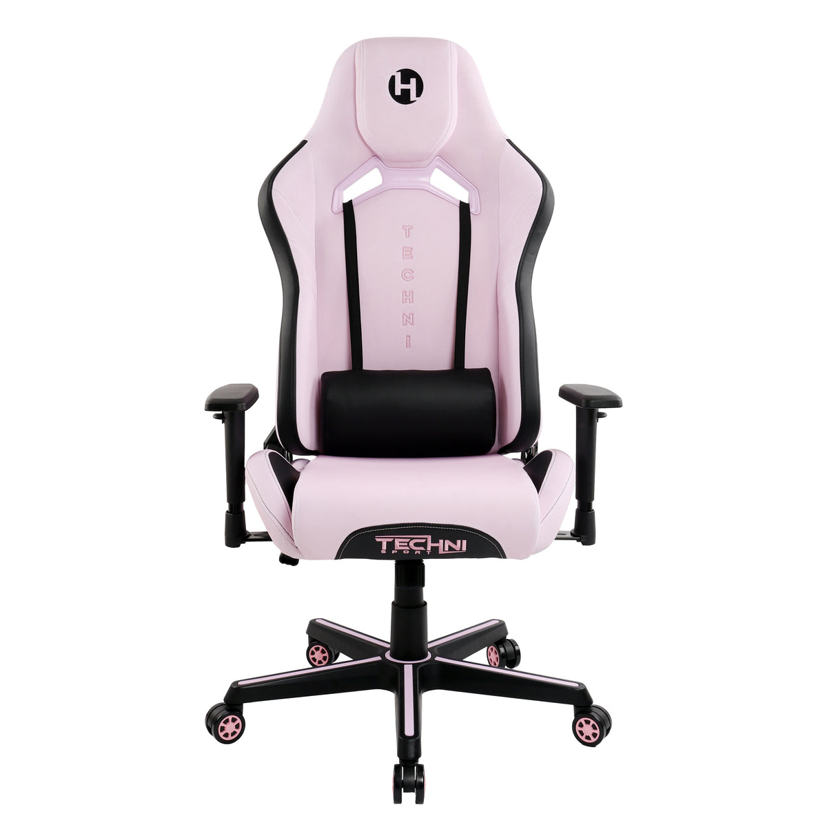 Pink & Black Gaming Chair | Swivel Rolling, Bold Feminine Style