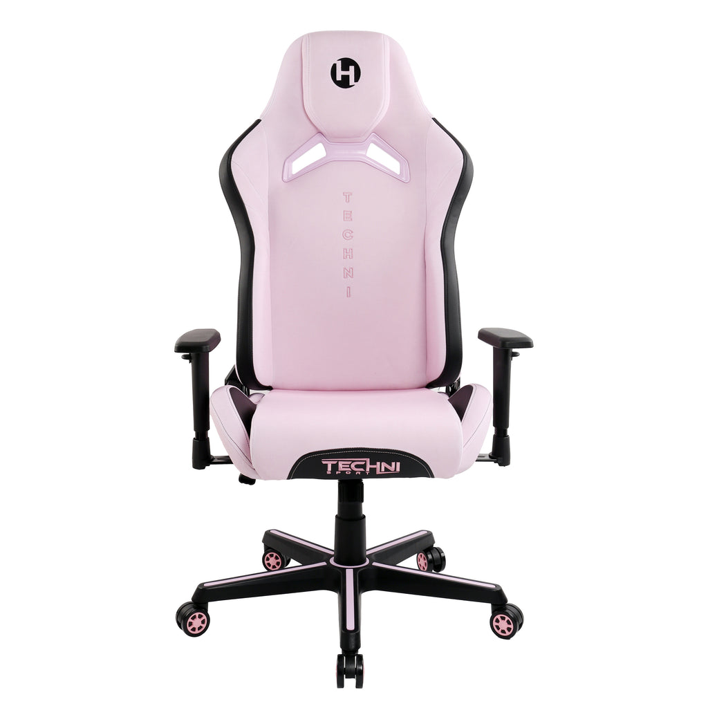 Pink & Black Gaming Chair | Swivel Rolling, Bold Feminine Style