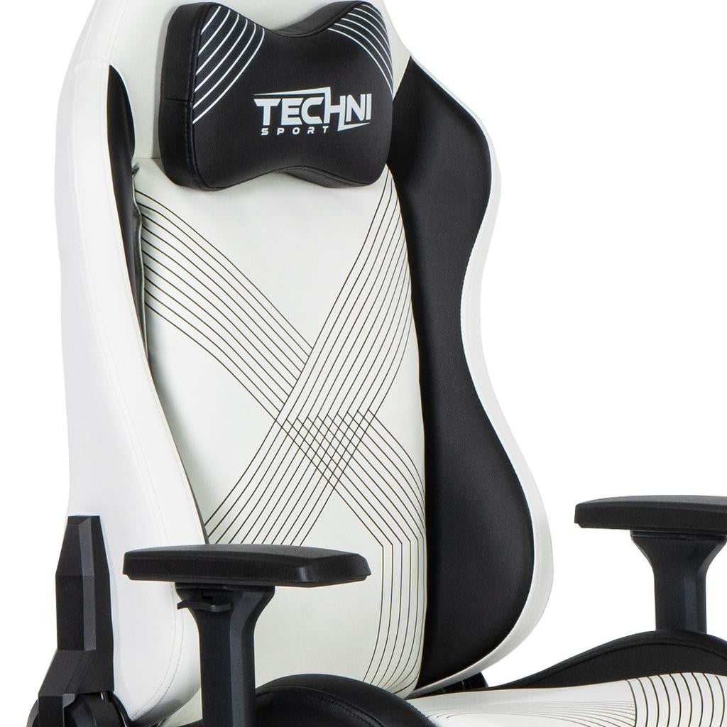 Black & White Gaming Chair | Swivel Rolling, Contrast Statement Design