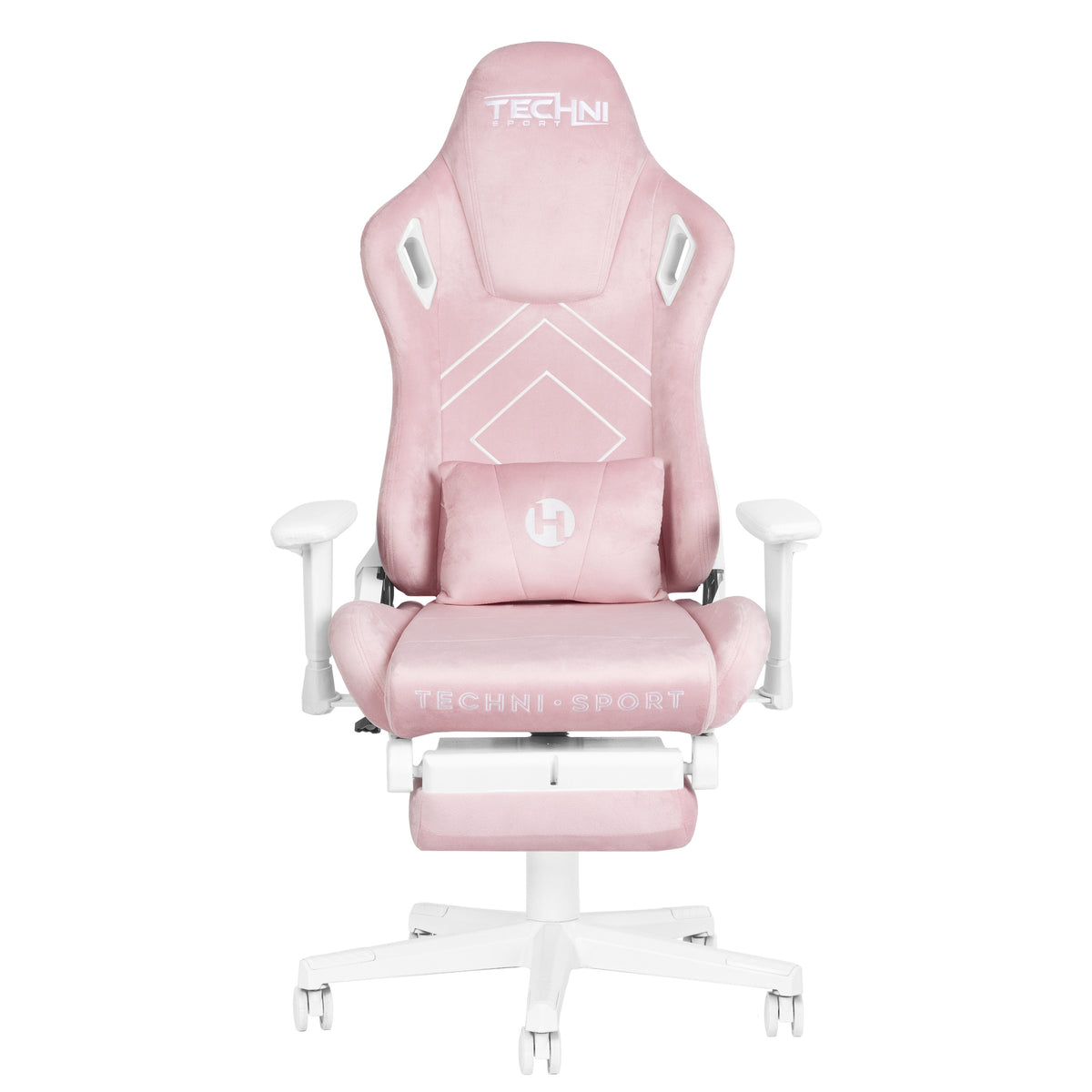 Pink & White Adjustable Height Gaming Chair | Swivel Rolling, Feminine Ergonomic Style