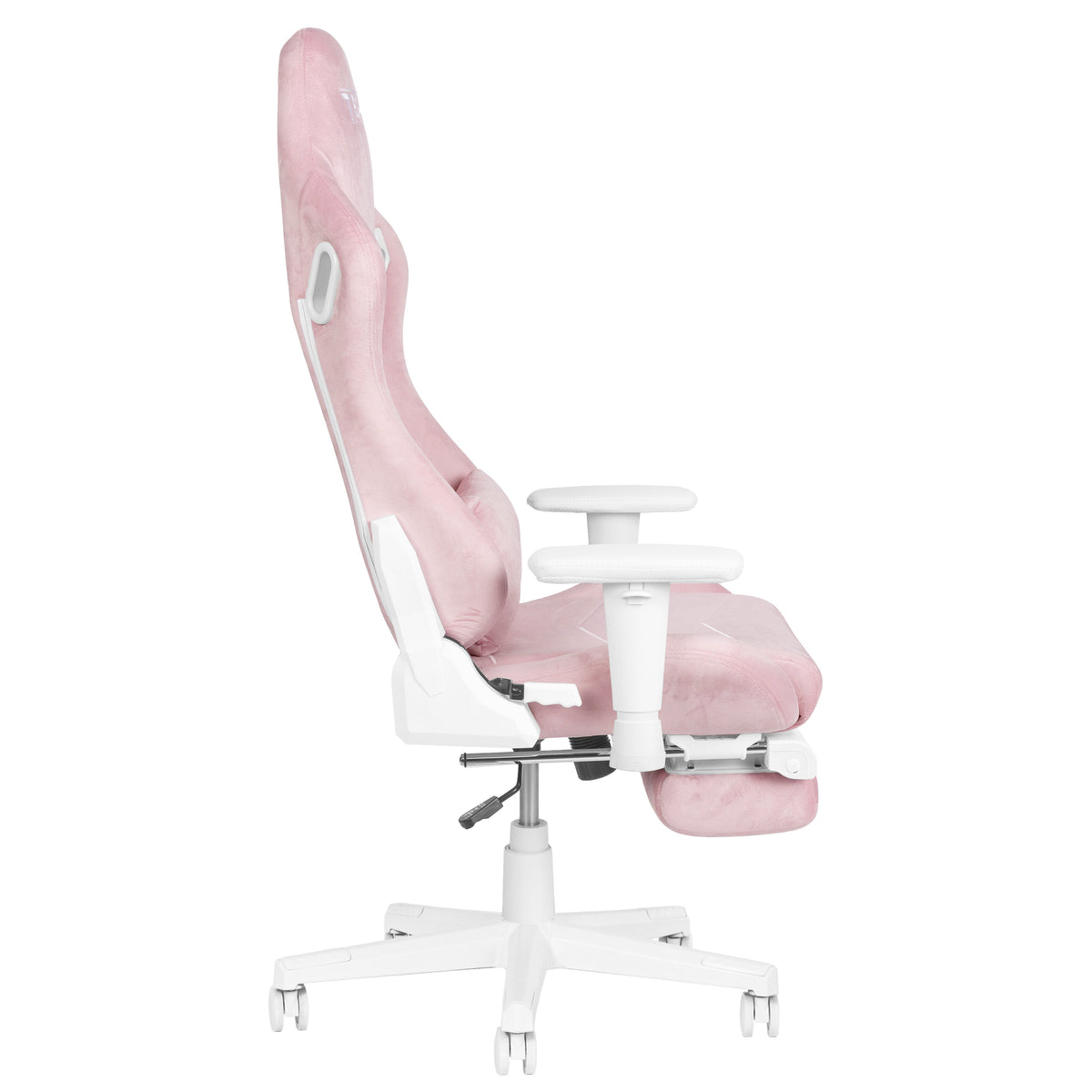 Pink & White Adjustable Height Gaming Chair | Swivel Rolling, Feminine Ergonomic Style