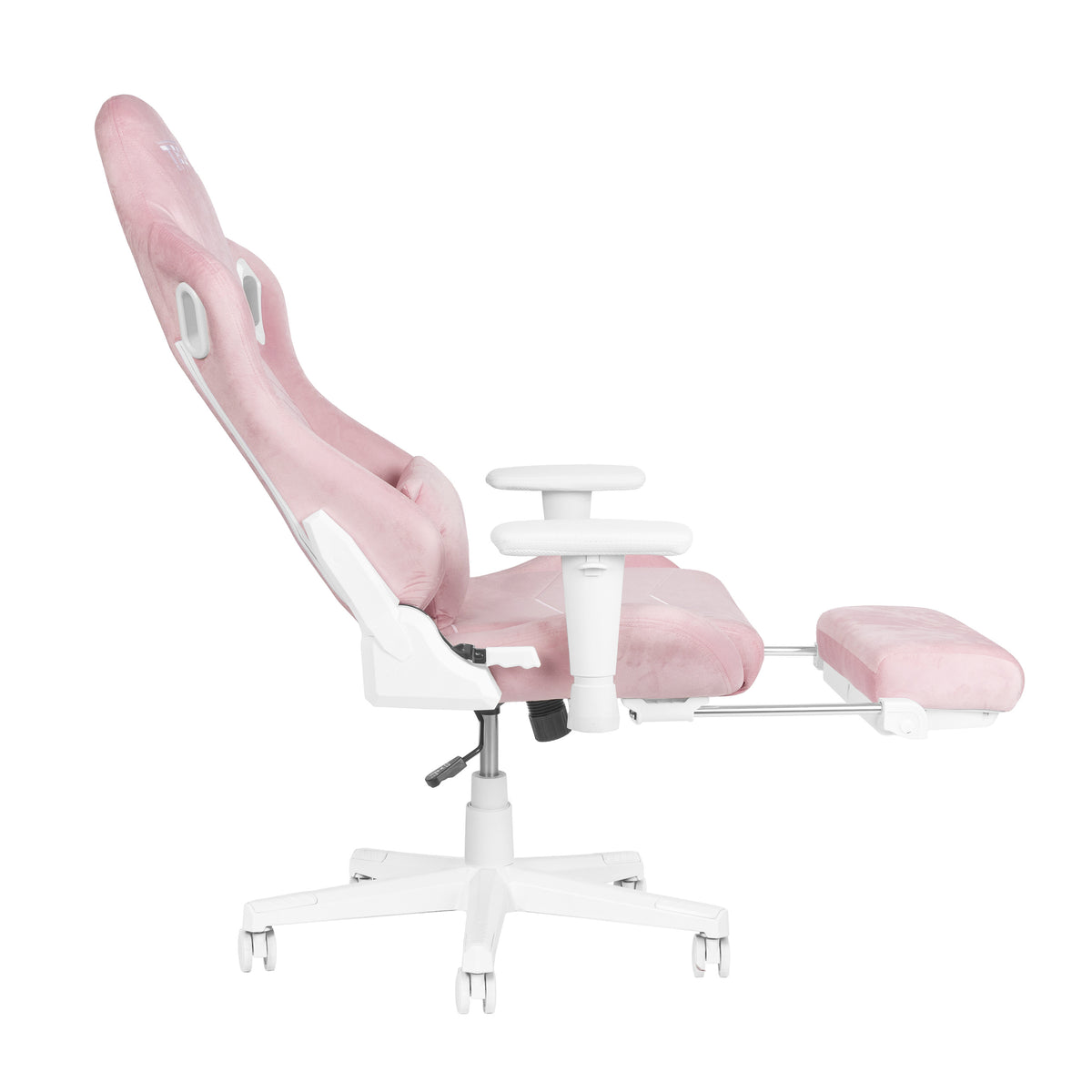 Pink & White Adjustable Height Gaming Chair | Swivel Rolling, Feminine Ergonomic Style