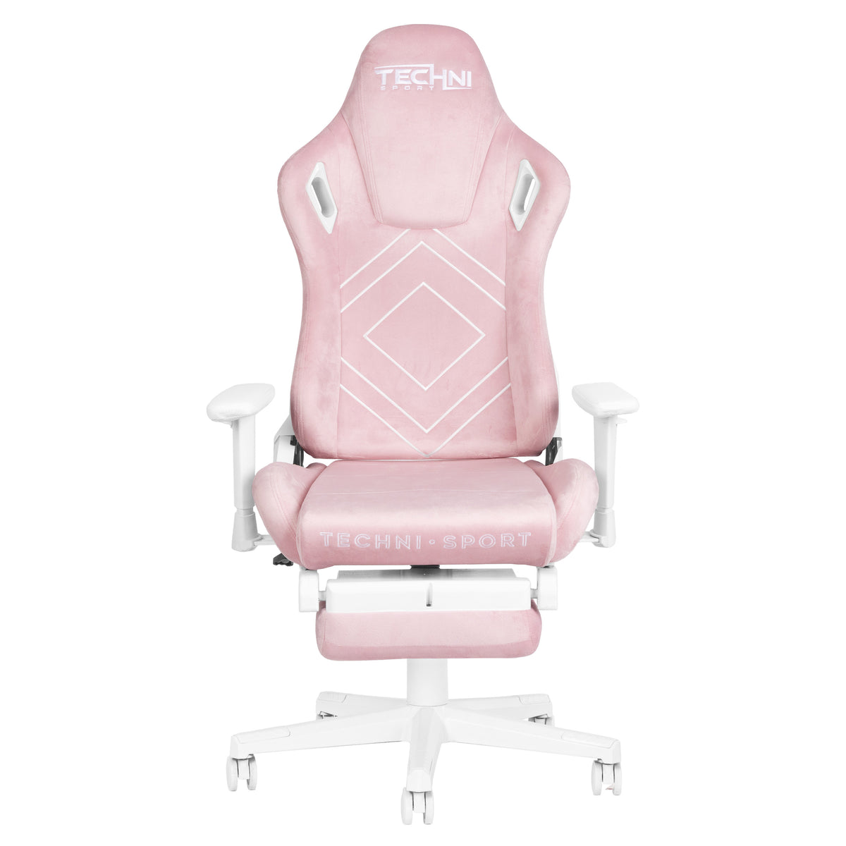 Pink & White Adjustable Height Gaming Chair | Swivel Rolling, Feminine Ergonomic Style