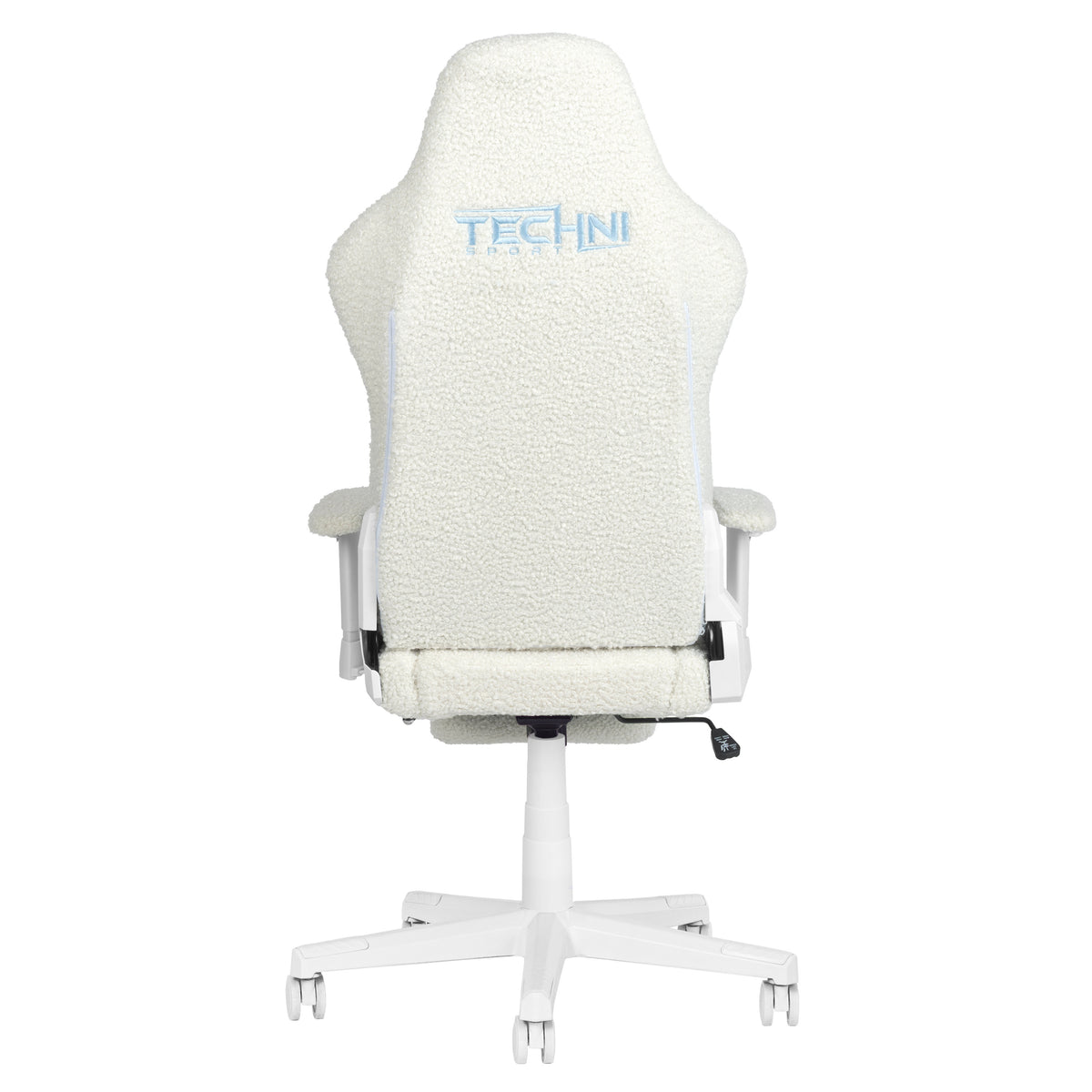 White Adjustable Height Gaming Chair with Footrest | Swivel Rolling, Clean Full Support