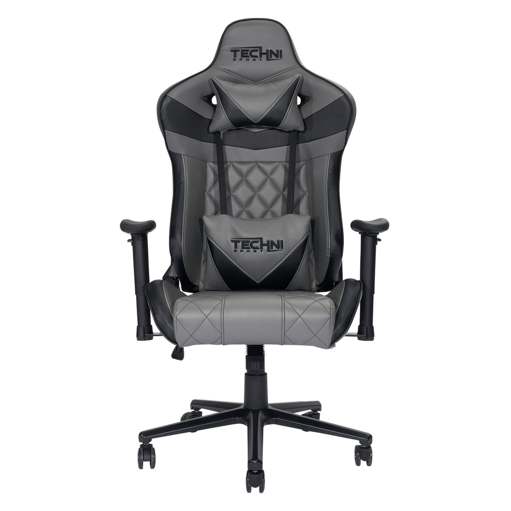 Gray & Black Adjustable Height Gaming Chair | Swivel Rolling, Sleek Ergonomic Design