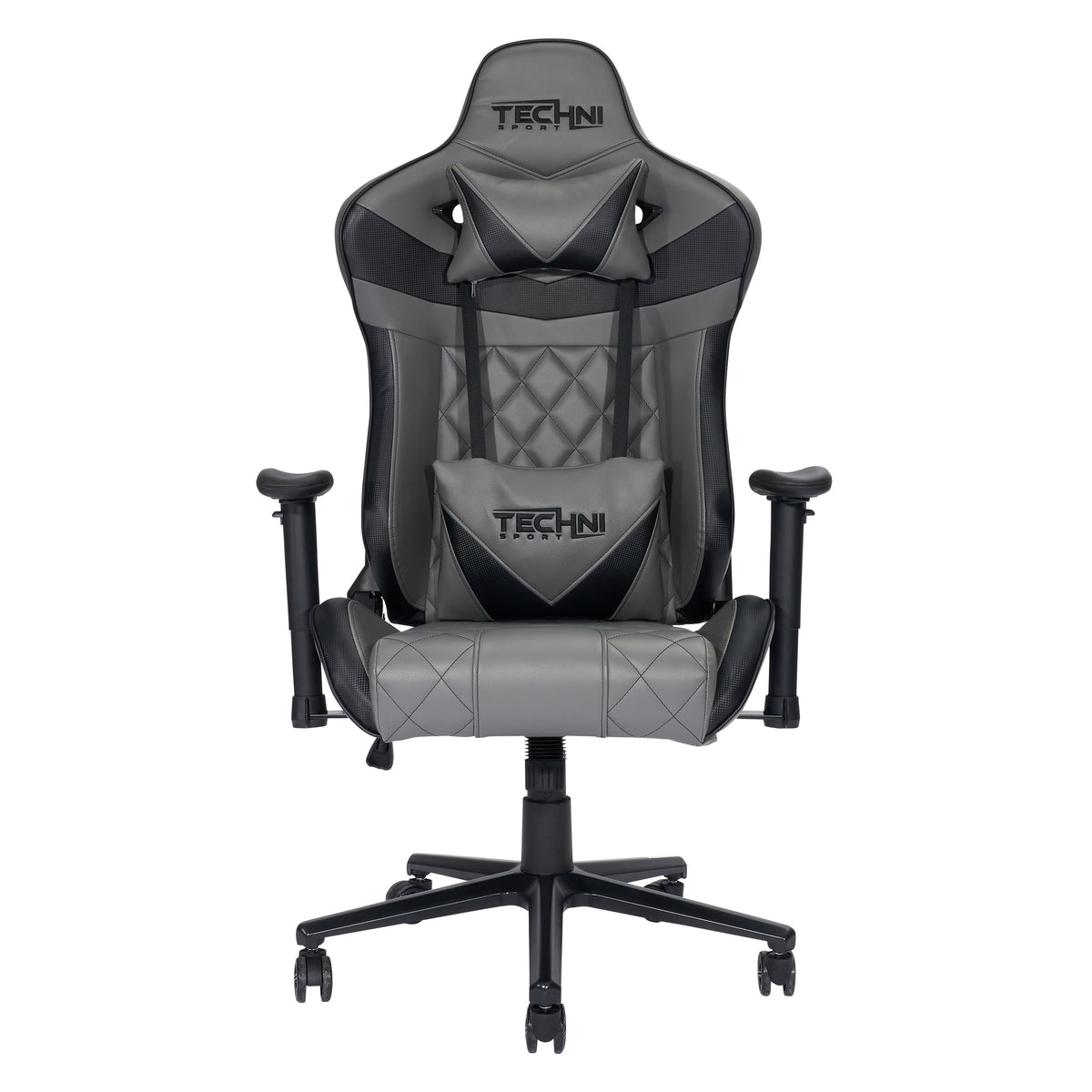 Gray & Black Adjustable Height Gaming Chair | Swivel Rolling, Sleek Ergonomic Design