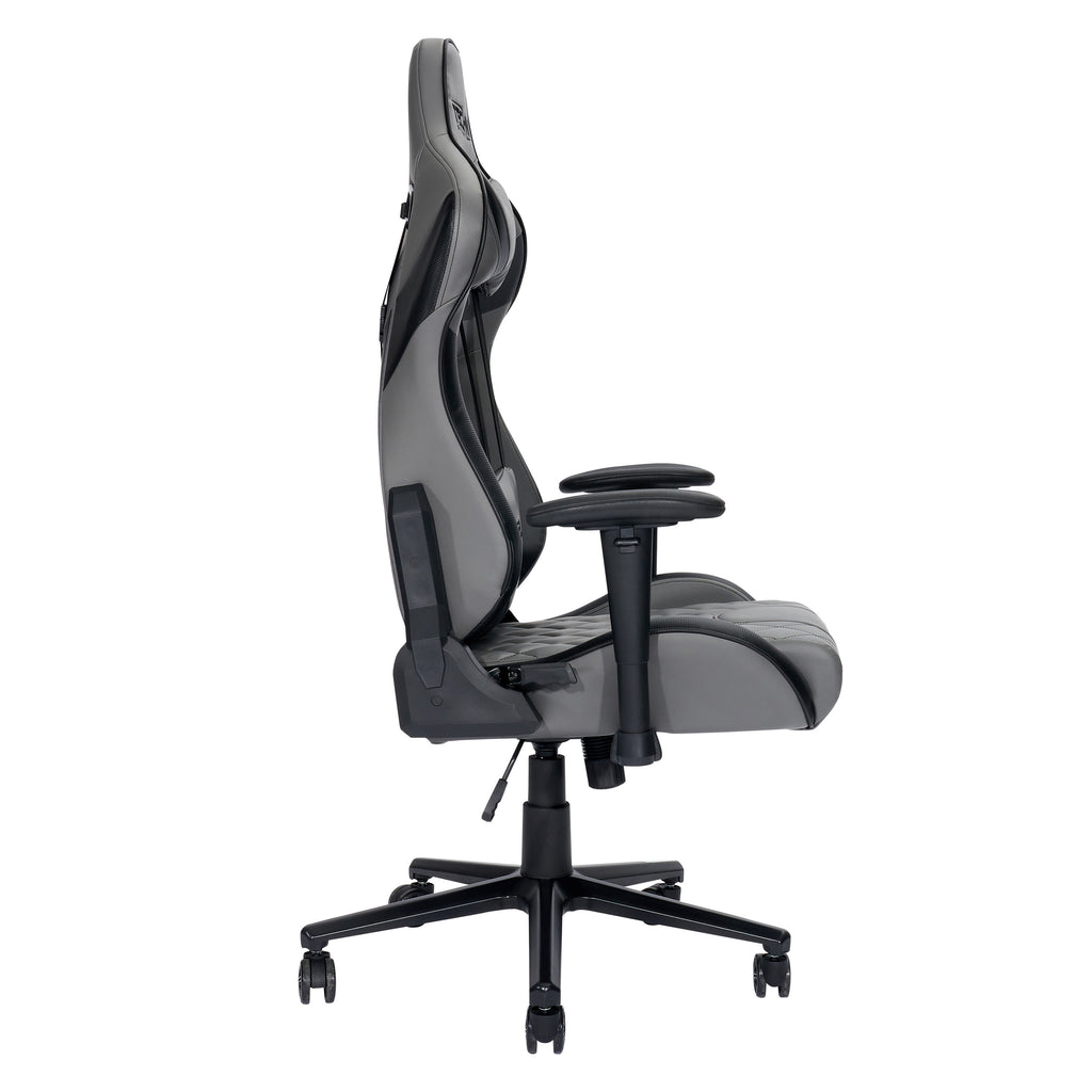 Gray & Black Adjustable Height Gaming Chair | Swivel Rolling, Sleek Ergonomic Design