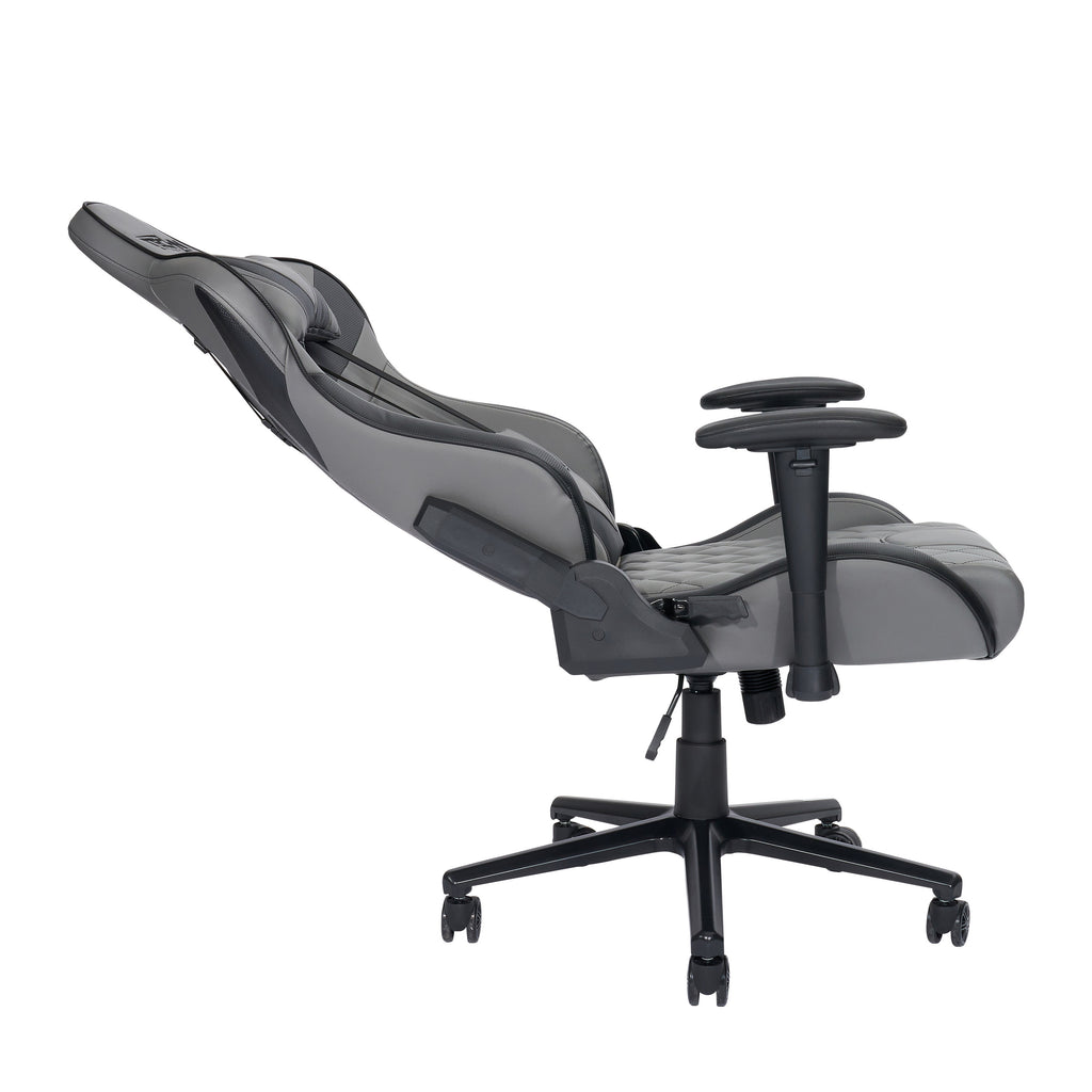Gray & Black Adjustable Height Gaming Chair | Swivel Rolling, Sleek Ergonomic Design