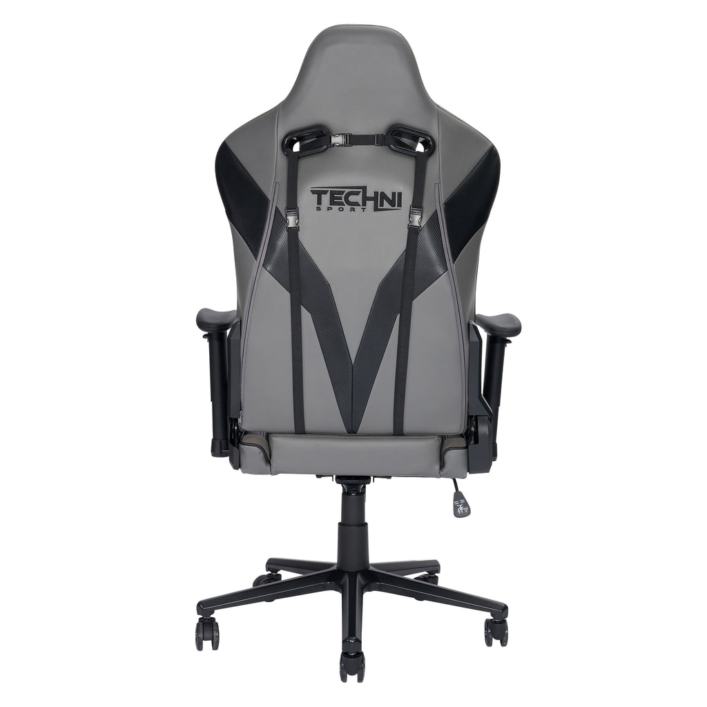Gray & Black Adjustable Height Gaming Chair | Swivel Rolling, Sleek Ergonomic Design