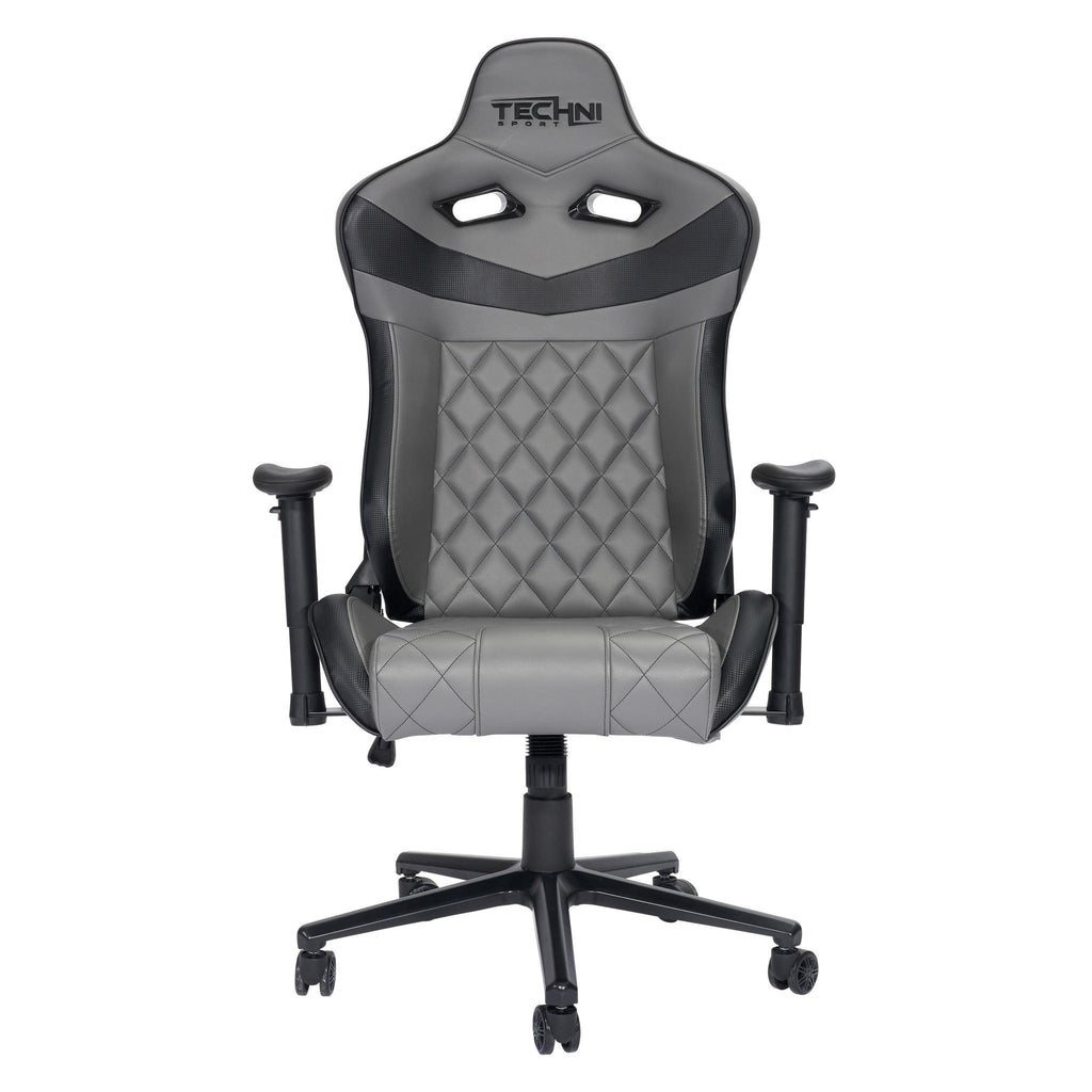Gray & Black Adjustable Height Gaming Chair | Swivel Rolling, Sleek Ergonomic Design