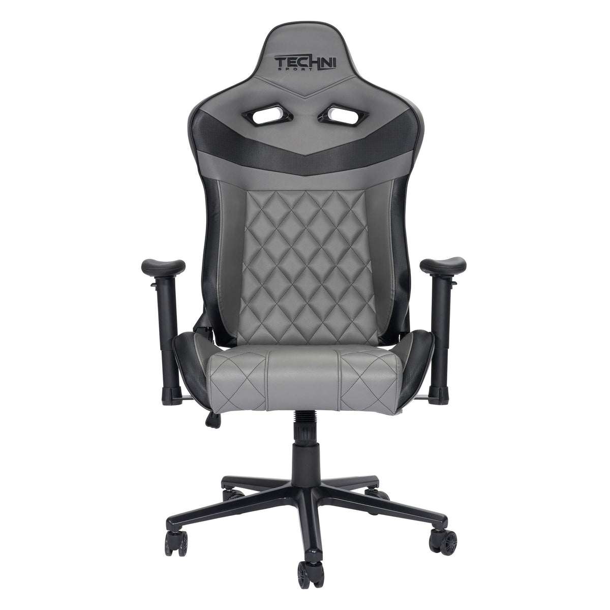 Gray & Black Adjustable Height Gaming Chair | Swivel Rolling, Sleek Ergonomic Design