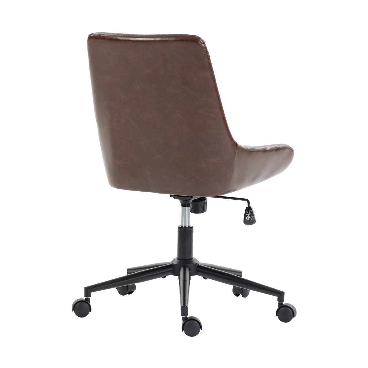 Dark Brown & Black Adjustable Height Office Chair | Swivel Rolling, Warm Professional Style