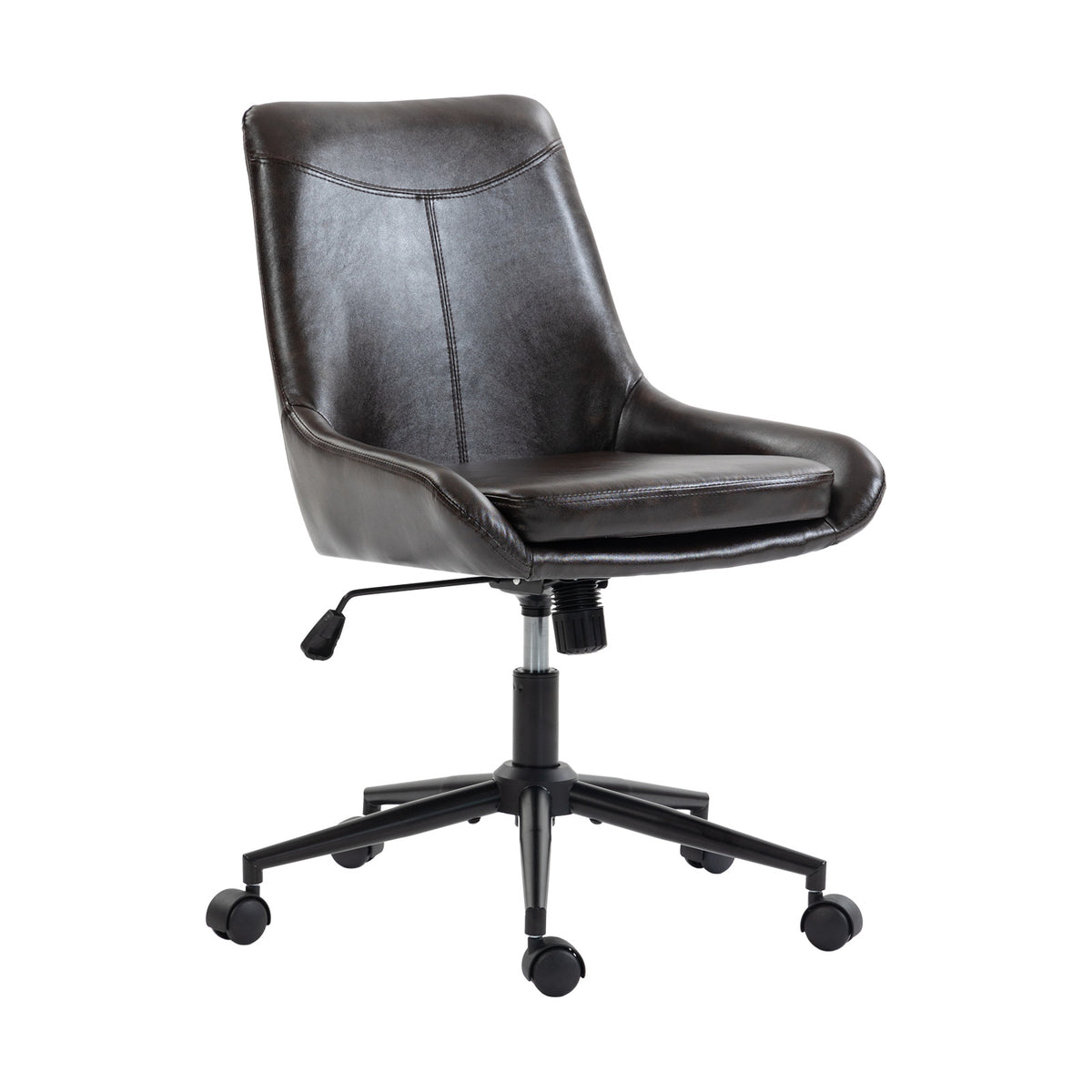 Black Adjustable Height Office Chair | Swivel Rolling, Everyday Ergonomic Comfort