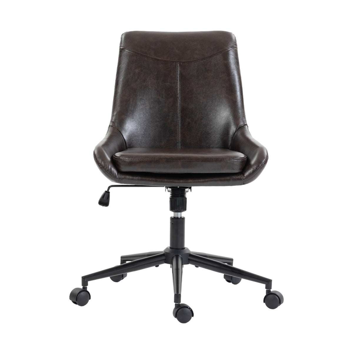 Black Adjustable Height Office Chair | Swivel Rolling, Everyday Ergonomic Comfort