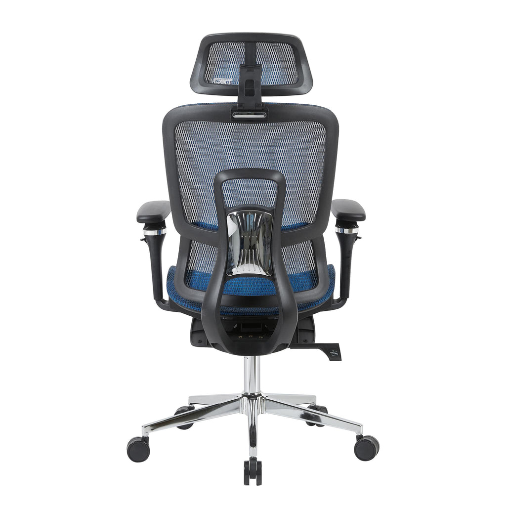 Blue Adjustable Height Gaming Chair with Footrest | Swivel Rolling, Full Ergonomic Support