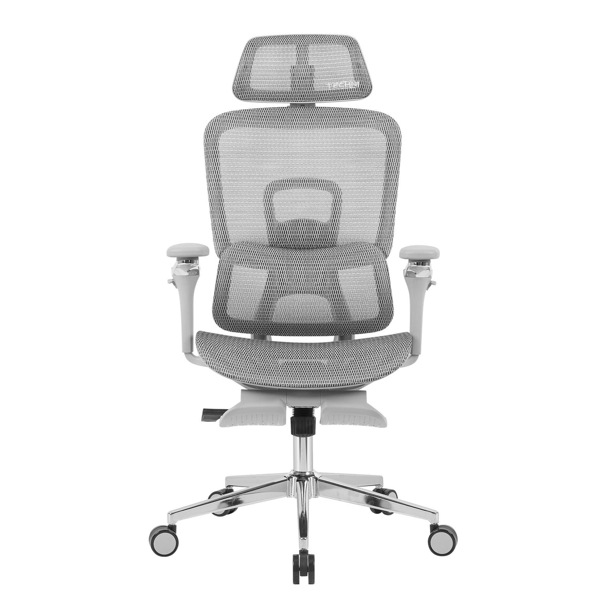 Gray Adjustable Height Gaming Chair with Footrest | Swivel Rolling, Full Ergonomic Support