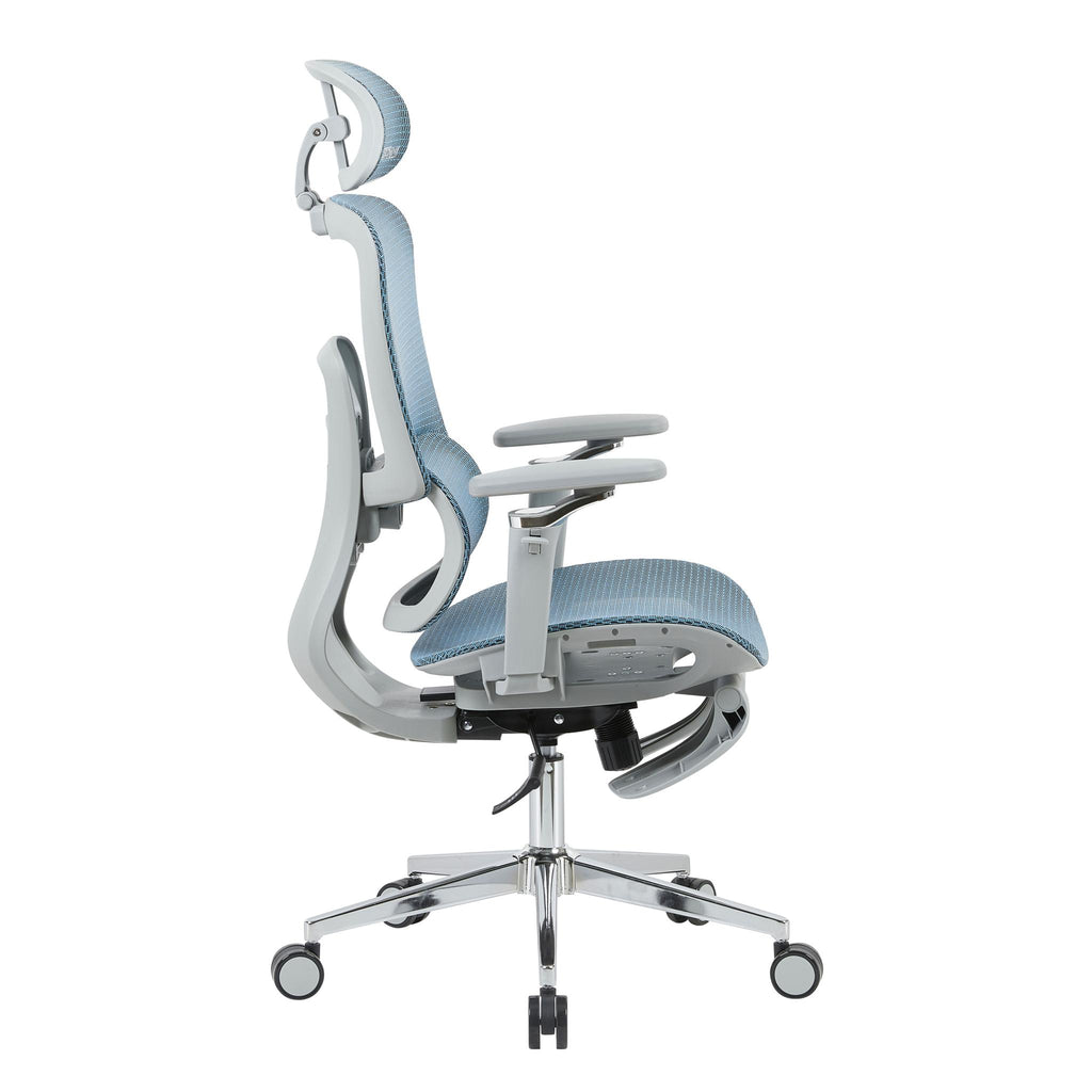 Teal Blue Adjustable Height Gaming Chair with Footrest | Swivel Rolling, Full Ergonomic Support