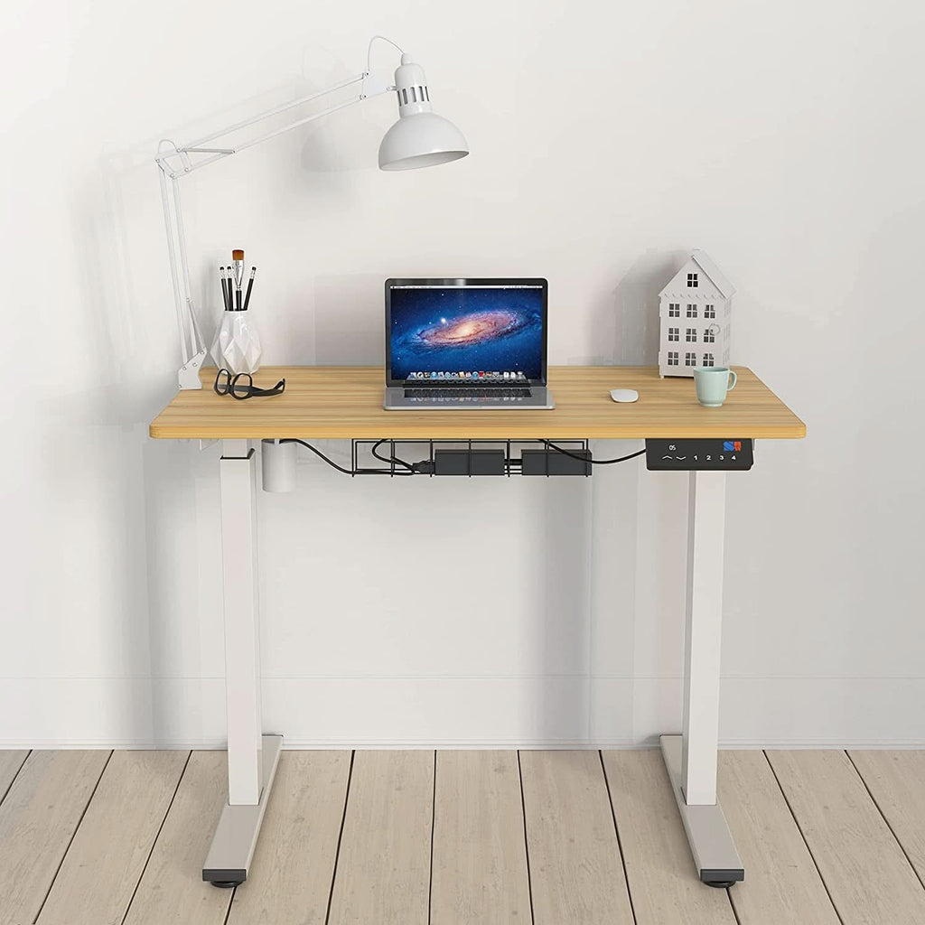 Electric Standing Desk — Oak Top, 40x24", Height Adjustable with Memory Presets