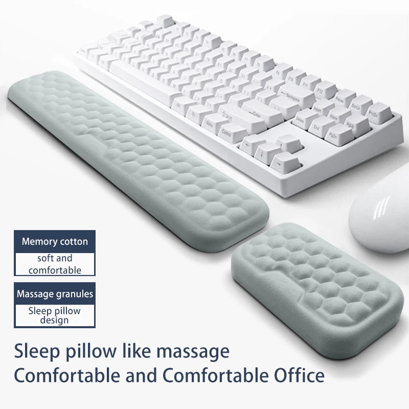 Memory Foam Keyboard Wrist Rest and Mouse Pad Set