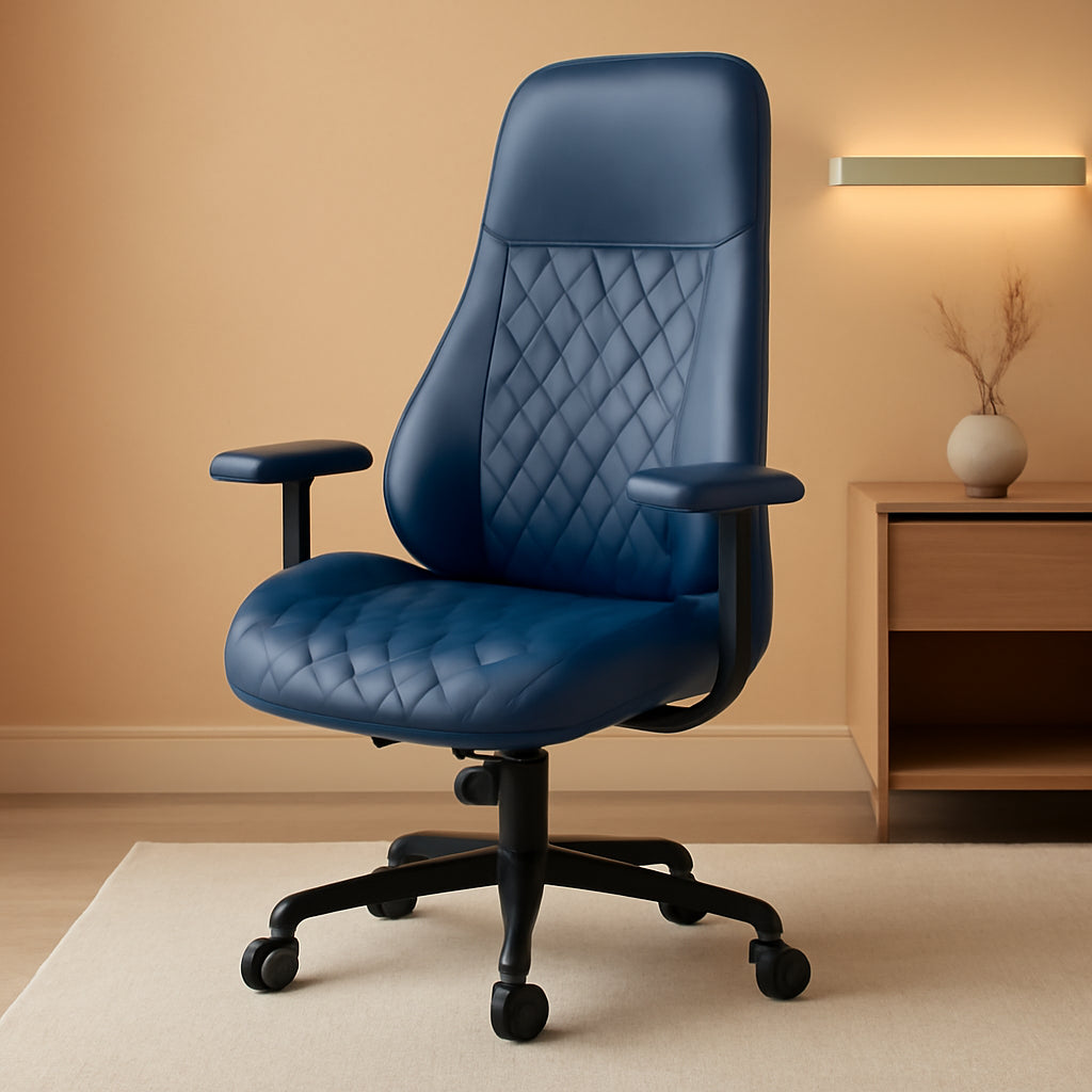 Blue Ergonomic Executive Chair With Lumbar Support-0