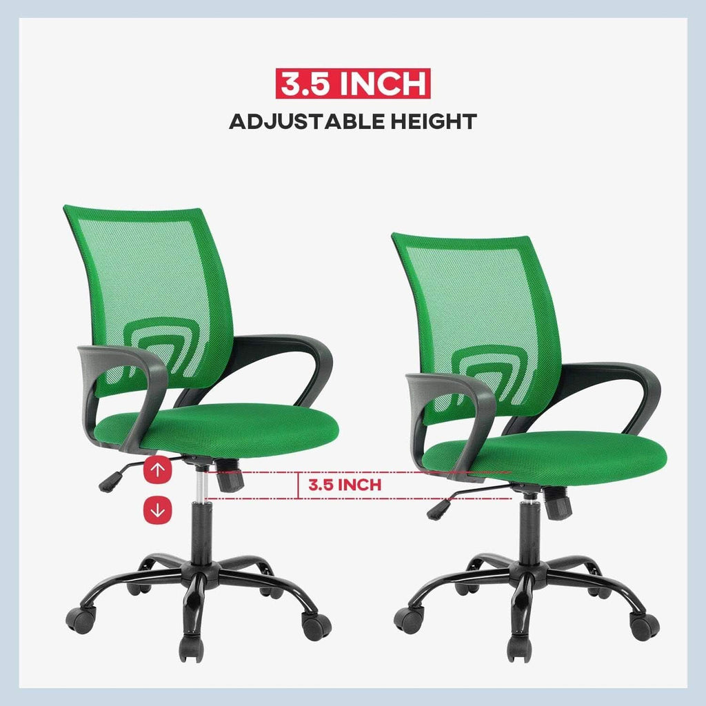 Green Ergonomic Mesh Office Chair With Lumbar Support-4