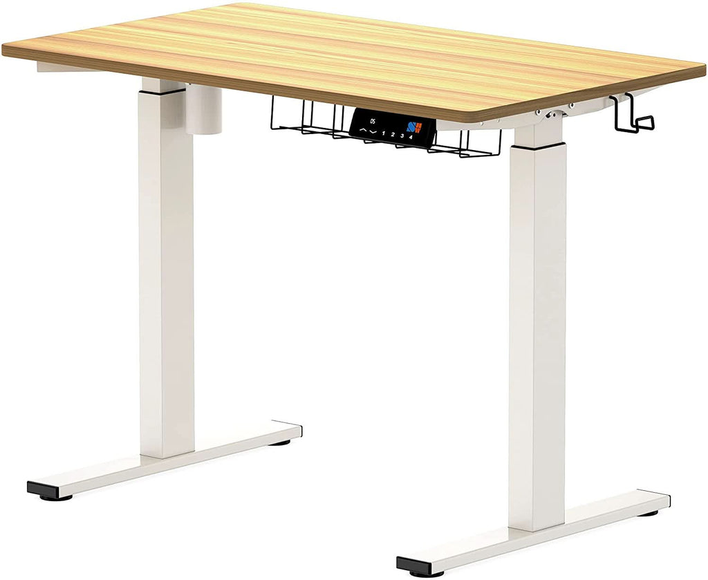 Electric Standing Desk — Oak Top, 40x24", Height Adjustable with Memory Presets