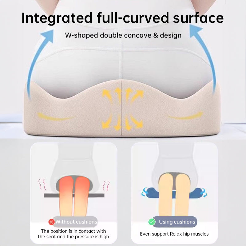 Memory Foam Car Seat Cushion with Coccyx & Lumbar Support — Universal Fit
