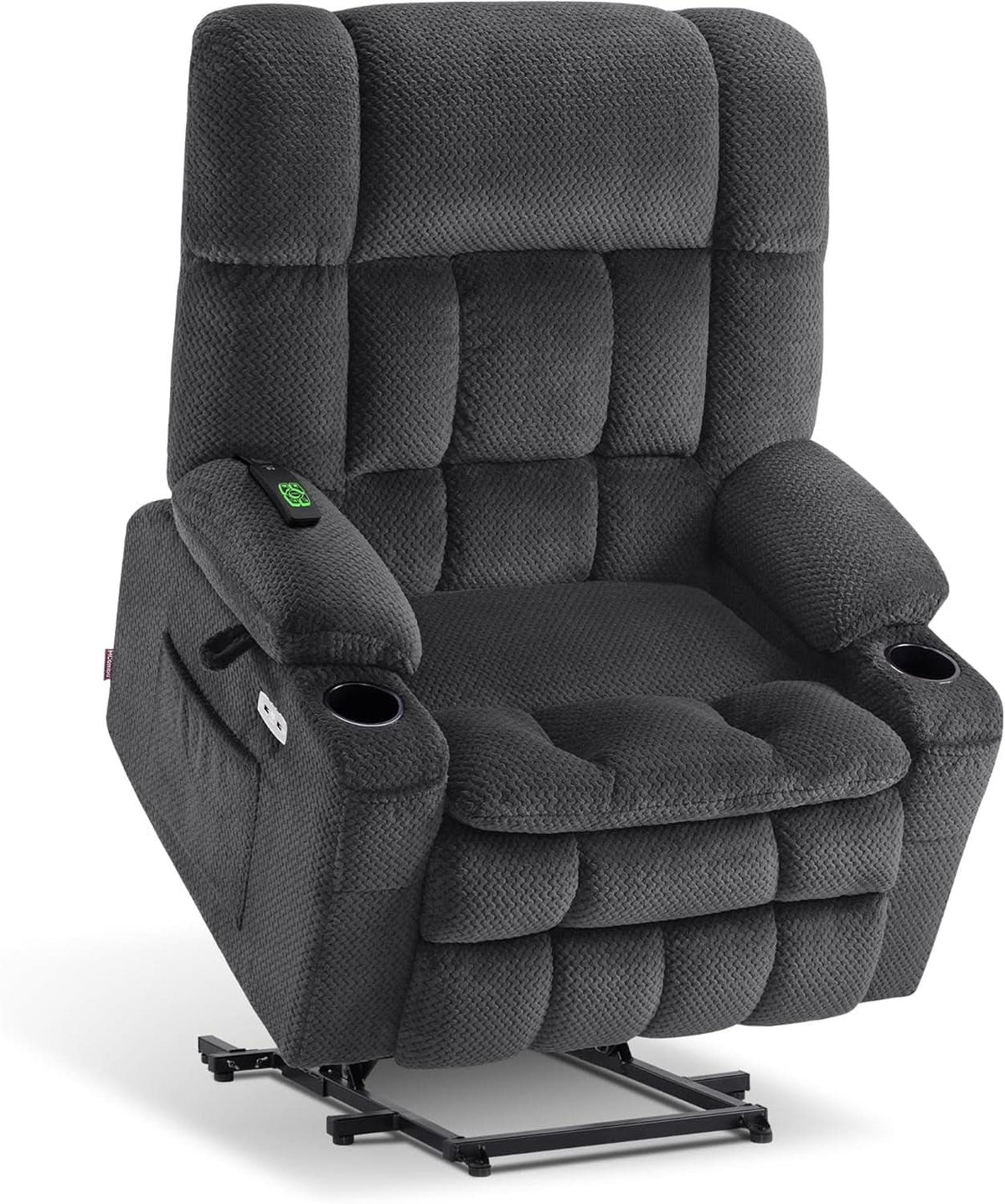 Dark Grey Wide Power Lift Recliner With Massage And USB-1
