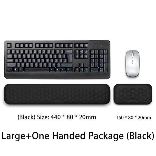 Memory Foam Keyboard Wrist Rest and Mouse Pad Set