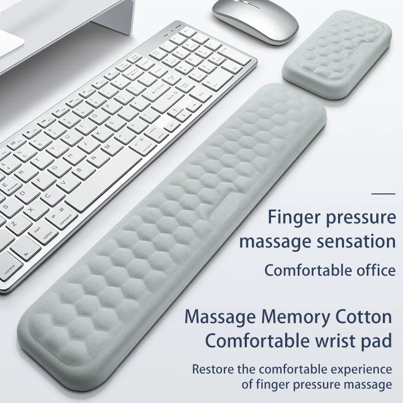 Memory Foam Keyboard Wrist Rest and Mouse Pad Set