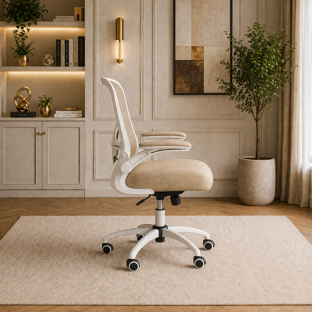 63" White Modern Computer Desk & Ergonomic High Back Office Chair Set-4