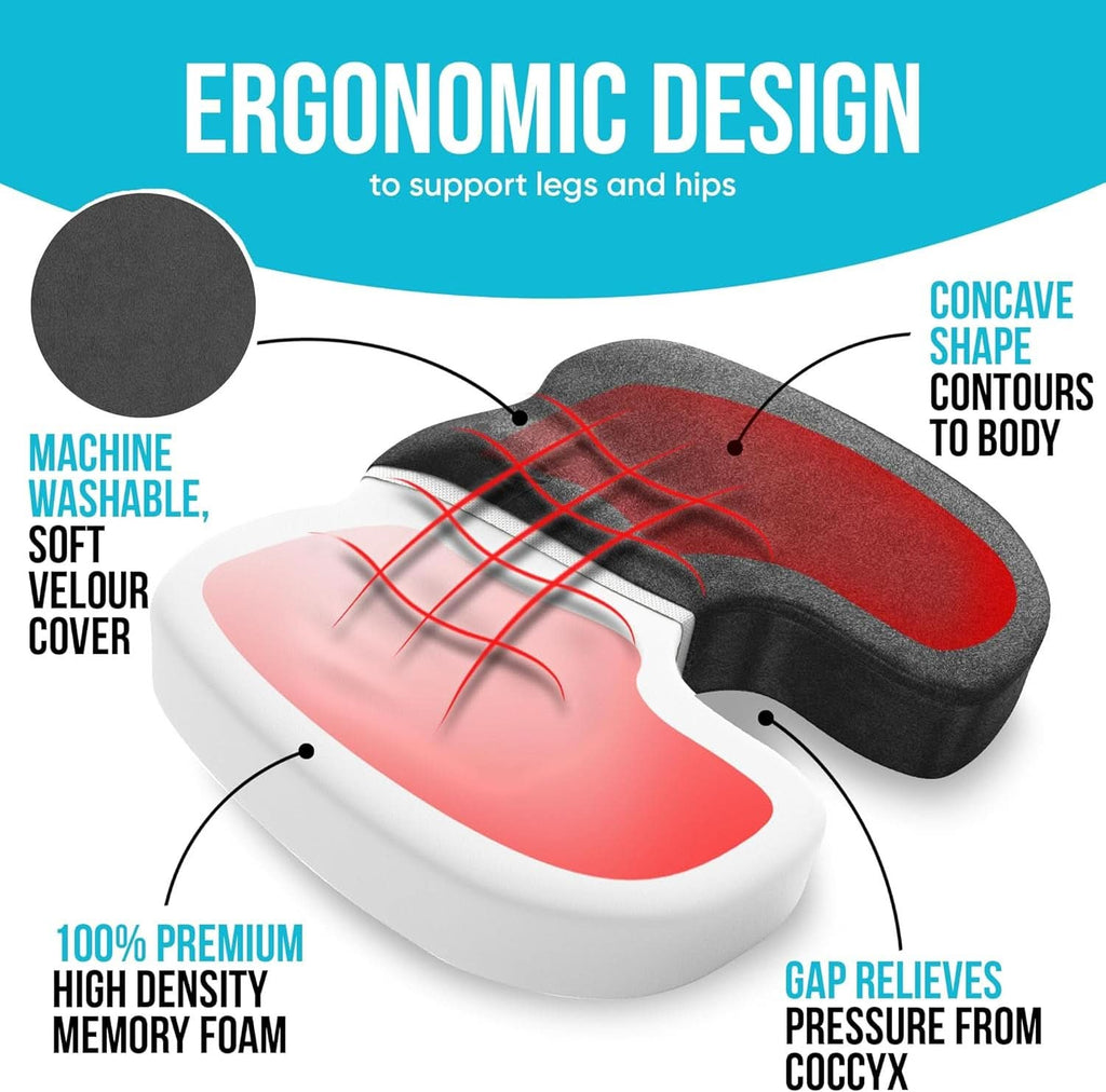 Memory Foam Lumbar Support Seat Cushion For Office Chair-3