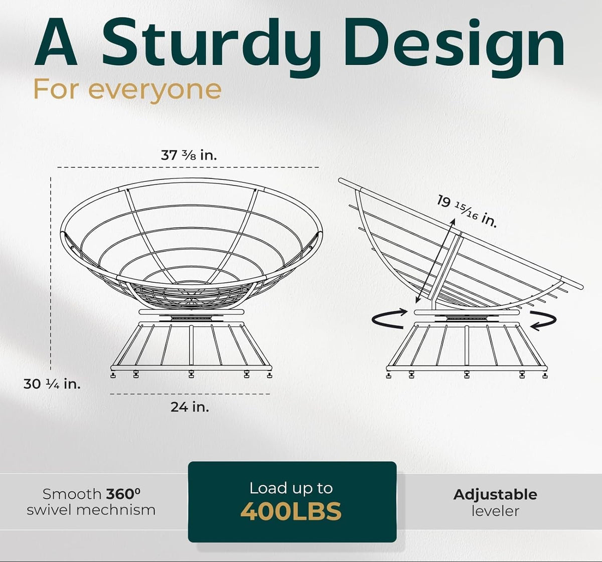 40 Inch Ergonomic Papasan Chair Cushioned Comfortably-1