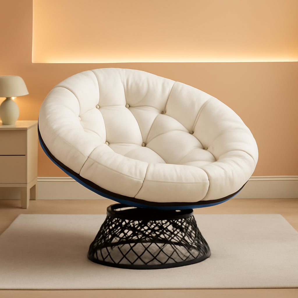 40 Inch Ergonomic Papasan Chair Cushioned Comfortably-0