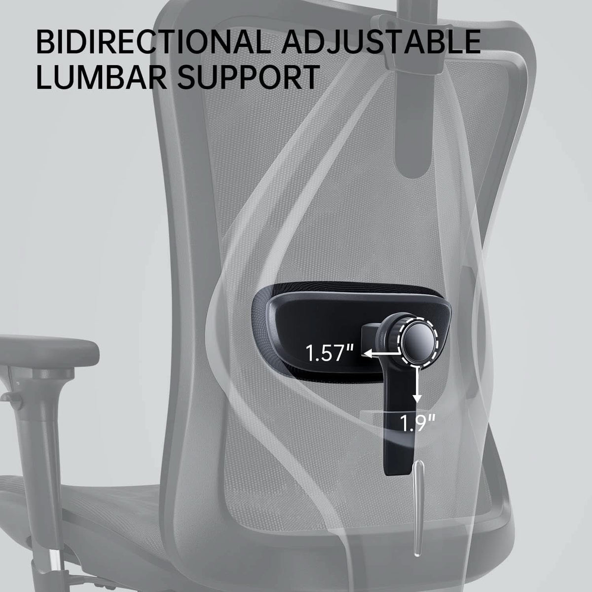 Grey Ergonomic Office Chair With Adjustable Headrest-4