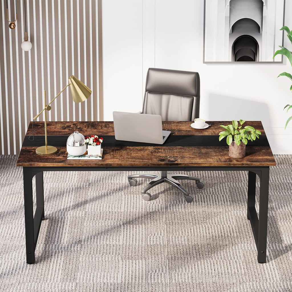 70.8 Inch Ergonomic Executive Office Desk Multimonitor-3