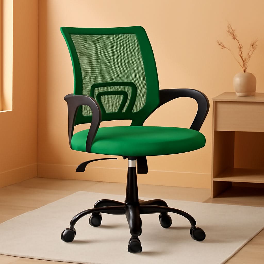 Green Ergonomic Mesh Office Chair With Lumbar Support-0