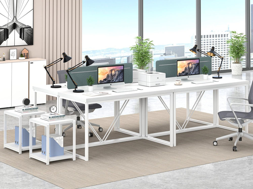 White 47 Inch Computer Desk Ergonomic Modern Office-4